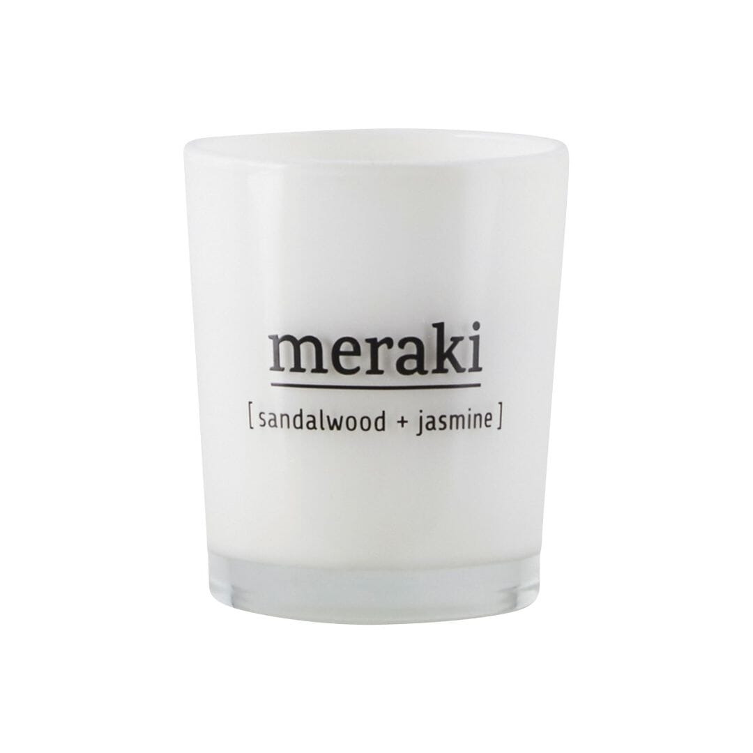 Duftkerze sandalwood &amp; jasmine (mini) von Meraki edel weiss