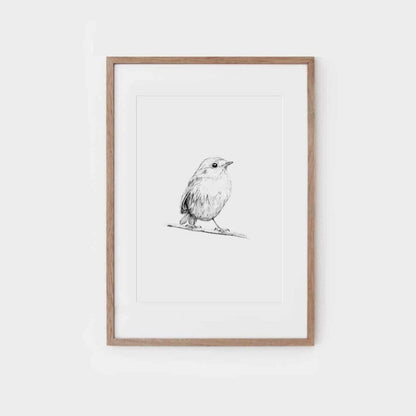 Print Vogel (A6) von Inkylines edel weiss