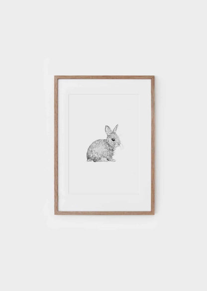 Print Hase (A6 )von Inkylines edel weiss